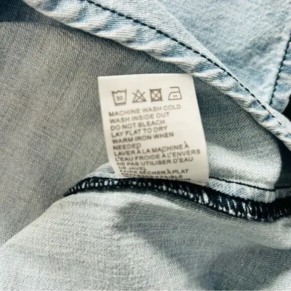 Free People x Sandrine Rose - NWT Western Short Sleeve Denim Shirt - Picture 12 of 12